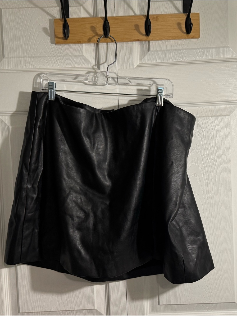 Maeve Black Faux Leather Mini Skirt